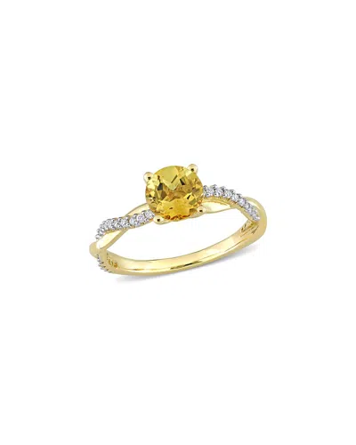 Rina Limor 14k 1.15 Ct. Tw. Diamond & Citrine Ring