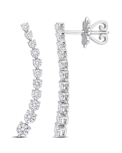 Rina Limor 14k 1.16 Ct. Tw. Diamond Graduated Drop Earrings In Silver