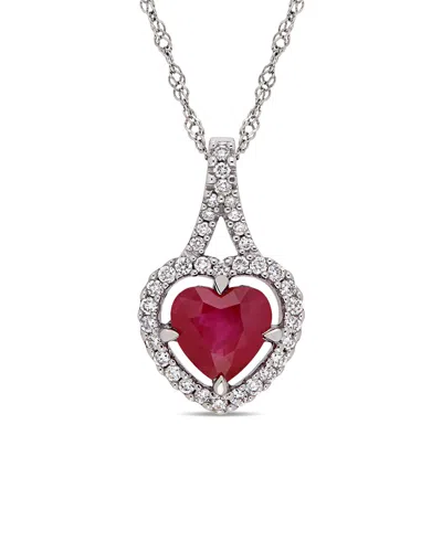 Rina Limor 14k 1.20 Ct. Tw. Diamond & Ruby Pendant Necklace