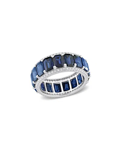 Rina Limor 14k 12.55 Ct. Tw. Diamond & Blue Sapphire Eternity Ring