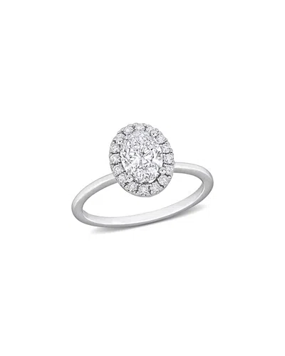Rina Limor 14k 1.26 Ct. Tw. Diamond Halo Ring In Silver