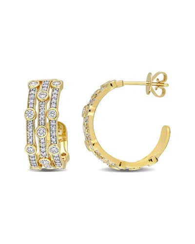 Rina Limor 14k 1.31 Ct. Tw. Diamond Semi-hoop Earrings In Gold