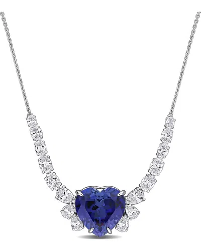 Rina Limor 12 3/8ct Tgw Created Blue Saphire And 3 1/7ct Tw L In Metallic