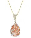 Rina Limor 14k 16.10 Ct. Tw. Diamond & Orange Moonstone Pendant Necklace In Gold