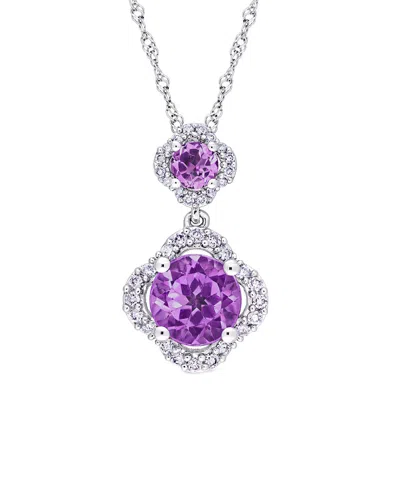 Rina Limor 14k 1.66 Ct. Tw. Diamond & Amethyst Necklace