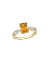 Rina Limor 14k 1.70 Ct. Tw. Diamond & Madeira Citrine Ring