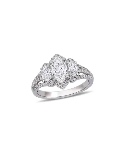 Rina Limor 14k 1.71 Ct. Tw. Diamond Split Shank Halo Ring In Metallic