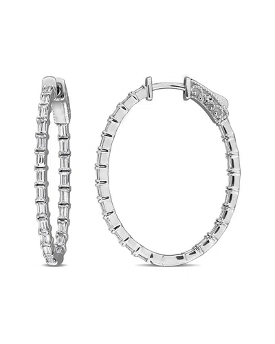 Rina Limor 14k 1.76 Ct. Tw. Diamond Hoop Earrings In Metallic