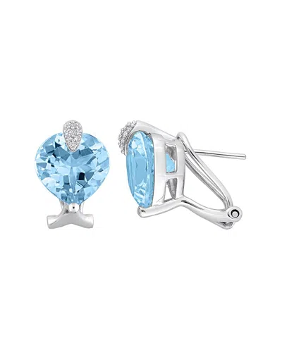 Rina Limor 14k 18.10 Ct. Tw. Diamond & Sky Blue Topaz Earrings