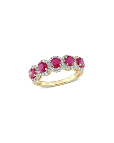 RINA LIMOR RINA LIMOR 14K 1.96 CT. TW. DIAMOND & RUBY HALF-ETERNITY RING