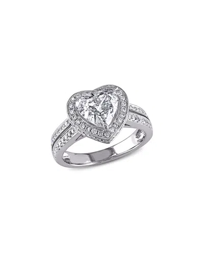 Rina Limor 14k 1.99 Ct. Tw. Diamond Split Shank Halo Ring In Metallic