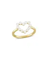 Rina Limor 14k 2-2.5mm Pearl Heart Ring