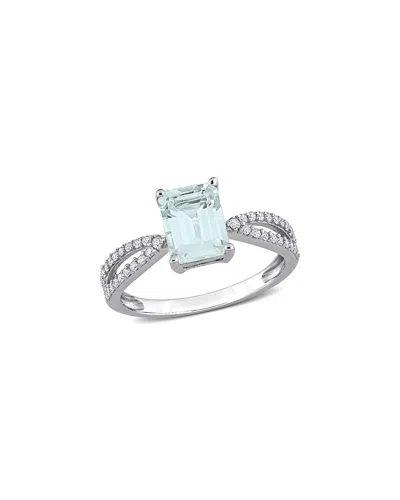 Rina Limor 14k 2.10 Ct. Tw. Diamond & Aquamarine Ring
