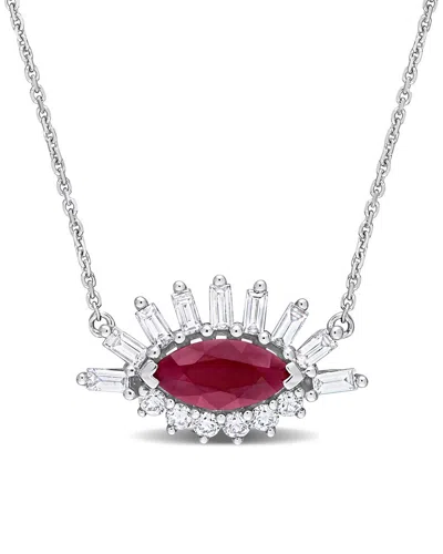 RINA LIMOR RINA LIMOR 14K 2.10 CT. TW. DIAMOND & RUBY EYE PENDANT
