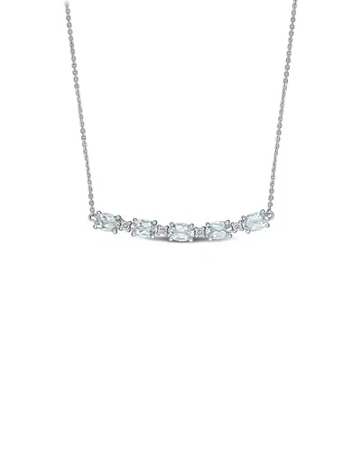 Rina Limor 14k 2.14 Ct. Tw. Diamond & Aquamarine Necklace