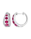 Rina Limor 14k 2.29 Ct. Tw. Diamond & Created Ruby Earrings