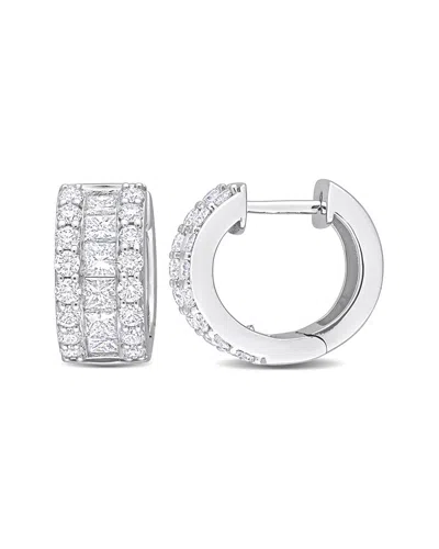 Rina Limor 14k 2.37 Ct. Tw. Diamond Huggie Hoops In White