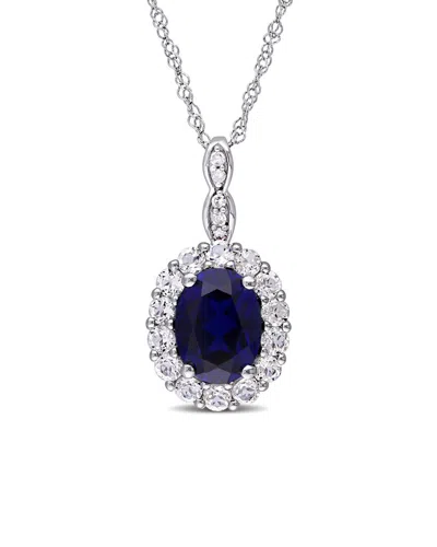 Rina Limor 14k 2.66 Ct. Tw. Diamond & Gemstone Necklace In Blue
