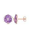 Rina Limor 14k 3.04 Ct. Tw. Diamond & Amethyst Earrings