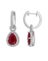 Rina Limor 14k 3.12 Ct. Tw. Diamond & Ruby Earrings