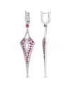 Rina Limor 14k 3.16 Ct. Tw. Diamond & Ruby Drop Earrings