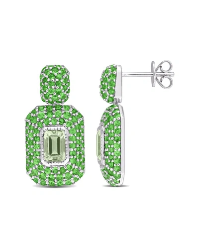 Rina Limor 14k 4.35 Ct. Tw. Green Quartz Dangle Earrings In Metallic