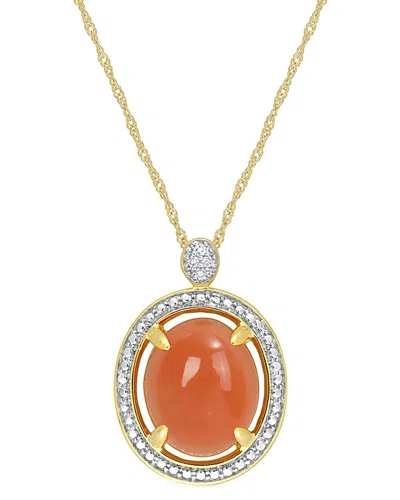 Rina Limor 14k 5.02 Ct. Tw. Diamond & Orange Moonstone Necklace In Gold