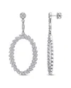 Rina Limor 14k 5.23 Ct. Tw. Diamond Dangle Earrings In Silver