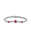 Rina Limor 14k 6.46 Ct. Tw. Diamond & Ruby Station Bracelet