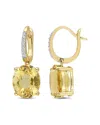 Rina Limor 14k 8.71 Ct. Tw. Citrine Oval Clip-on Earrings