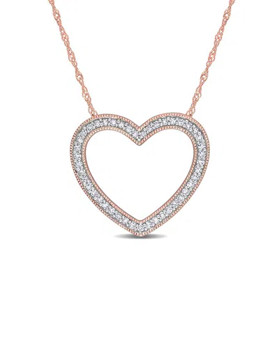 Rina Limor 14k Rose Gold 0.23 Ct. Tw. Diamond Heart Necklace
