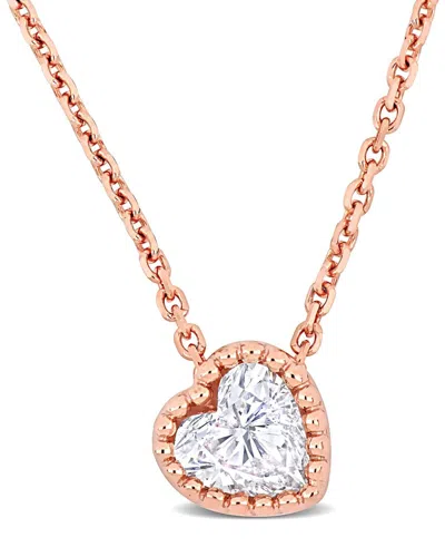 Rina Limor 14k Rose Gold 0.40 Ct. Tw. Diamond Heart Necklace
