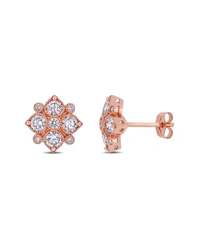 Rina Limor 14k Rose Gold 1.00 Ct. Tw. Diamond Square Earrings