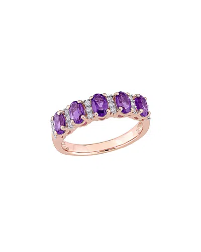Rina Limor 14k Rose Gold 1.31 Ct. Tw. Diamond & African Amethyst Ring