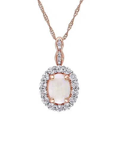 Rina Limor 14k Rose Gold 1.50 Ct. Tw. Diamond & Gemstone Pendant Necklace