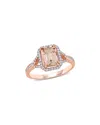Rina Limor 14k Rose Gold 1.75 Ct. Tw. Diamond & Morganite Ring