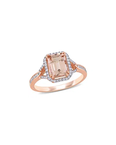 Rina Limor 14k Rose Gold 1.75 Ct. Tw. Diamond & Morganite Ring
