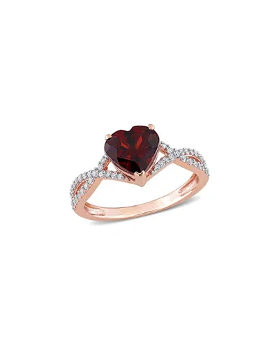 Rina Limor 14k Rose Gold 2.15 Ct. Tw. Diamond & Garnet Ring