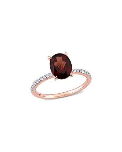 Rina Limor 14k Rose Gold 2.21 Ct. Tw. Diamond & Garnet Ring