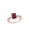 Rina Limor 14k Rose Gold 2.33 Ct. Tw. Diamond & Garnet Ring