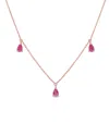 Rina Limor 14k Rose Gold 2.50 Ct. Tw. Ruby Station Drop Necklace