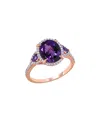 Rina Limor 14k Rose Gold 2.85 Ct. Tw. Diamond & African Amethyst Ring