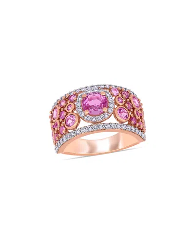 Rina Limor 14k Rose Gold 3.12 Ct. Tw. Diamond & Pink Sapphire Ring