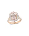Rina Limor 14k Rose Gold 3.29 Ct. Tw. Diamond & Morganite Halo Ring