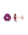 Rina Limor 14k Rose Gold 3.64 Ct. Tw. Diamond & Rhodolite Earrings