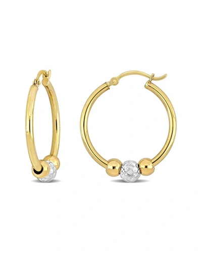 Rina Limor 14k Two-tone 0.02 Ct. Tw. Diamond Hoops In Gold