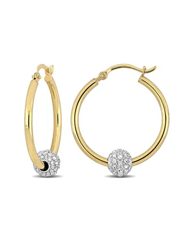 Rina Limor 14k Two-tone 0.06 Ct. Tw. Diamond Hoops In Gold