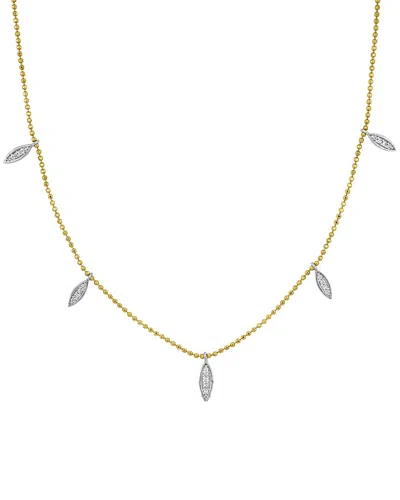 Rina Limor 14k Two-tone 0.09 Ct. Tw. Diamond Charm Necklace In Gold