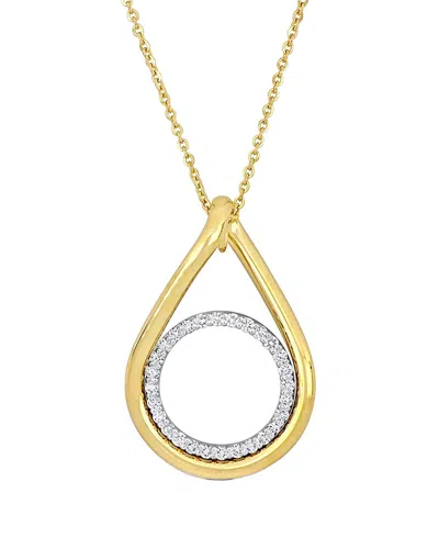 Rina Limor 14k Two-tone 0.42 Ct. Tw. Diamond Intertwined Circle Pendant Necklace In Gold