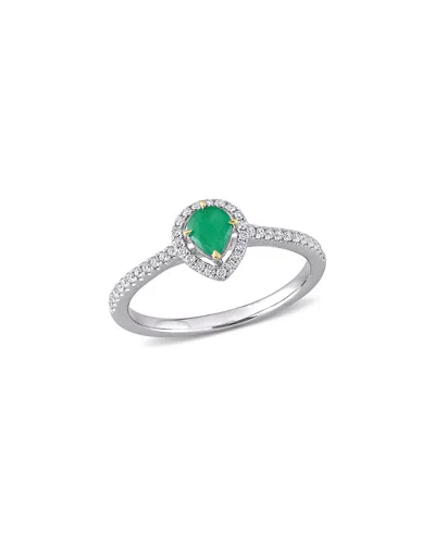 RINA LIMOR RINA LIMOR 14K TWO-TONE 0.48 CT. TW. DIAMOND & EMERALD RING